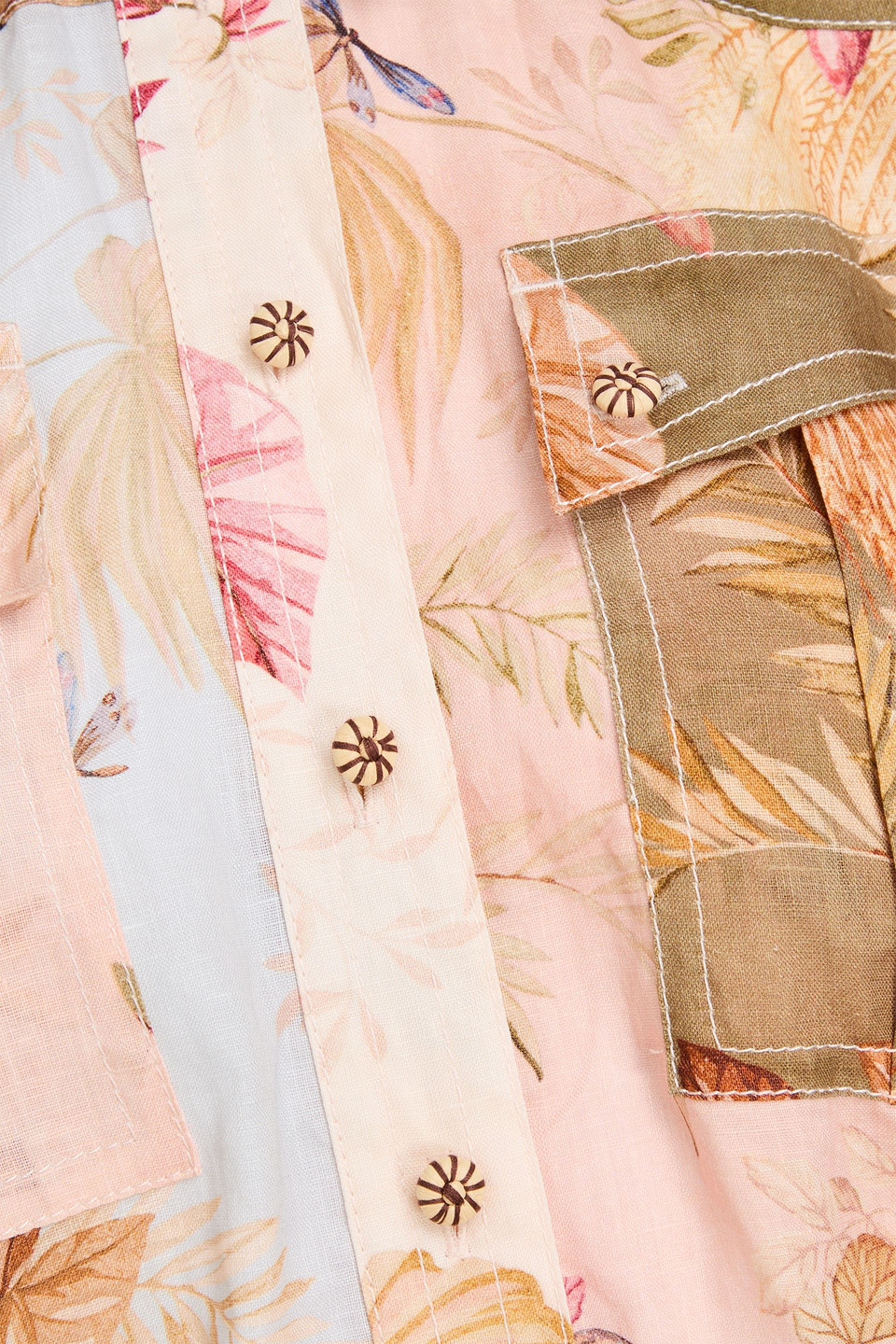 Zimmermann Printed Linen Playsuit In Multi