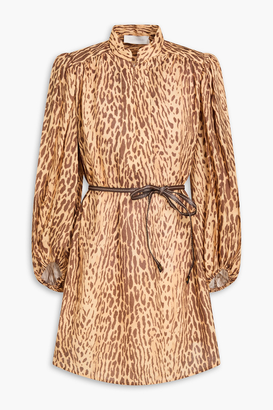 zimmermann - leopard-print linen mini dress - animal print - 0