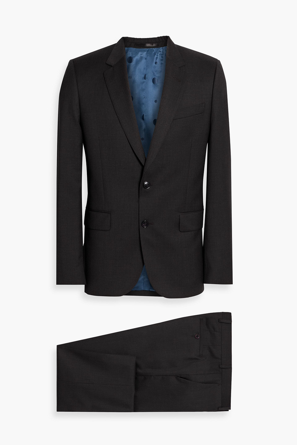 paul smith - houndstooth wool-twill suit - gray - us 38