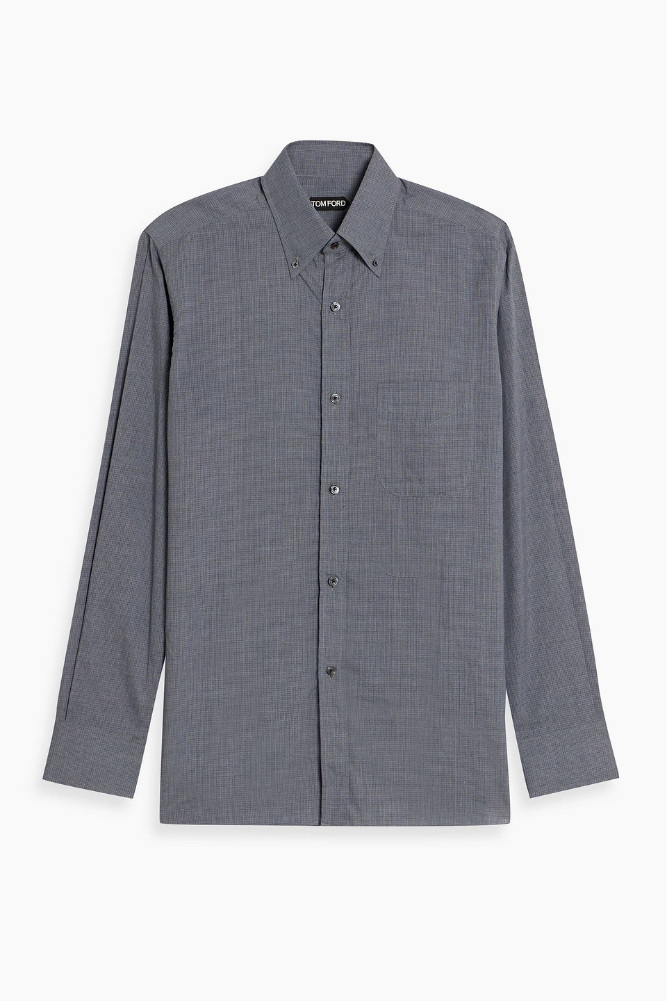 tom ford - checked lyocell and cotton-blend shirt - blue - eu 38