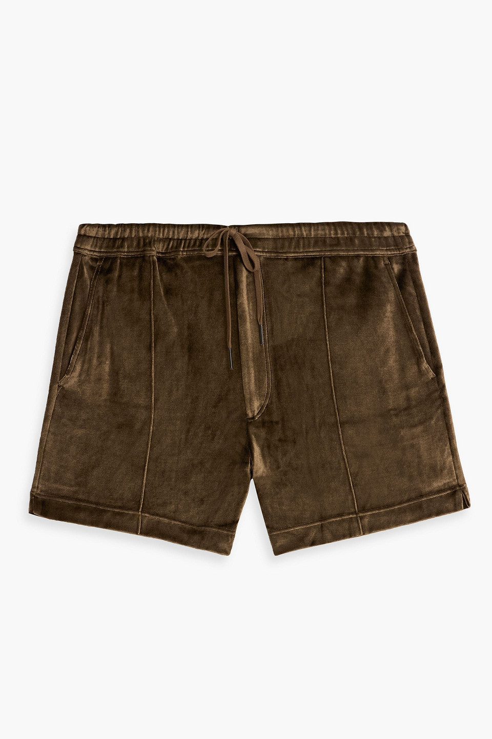 tom ford - velour shorts - brown - it 54