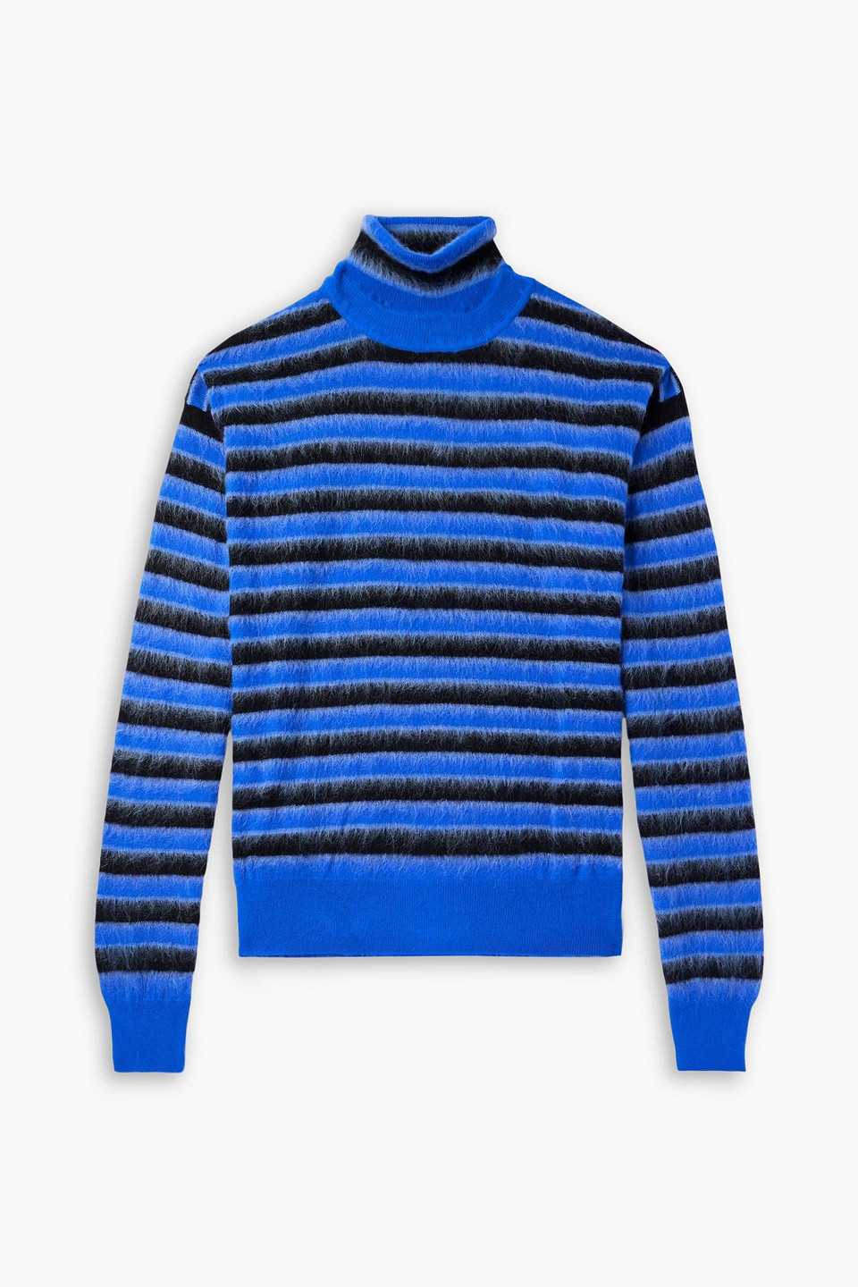 marni - striped brushed-wool rollneck sweater - blue - it 50
