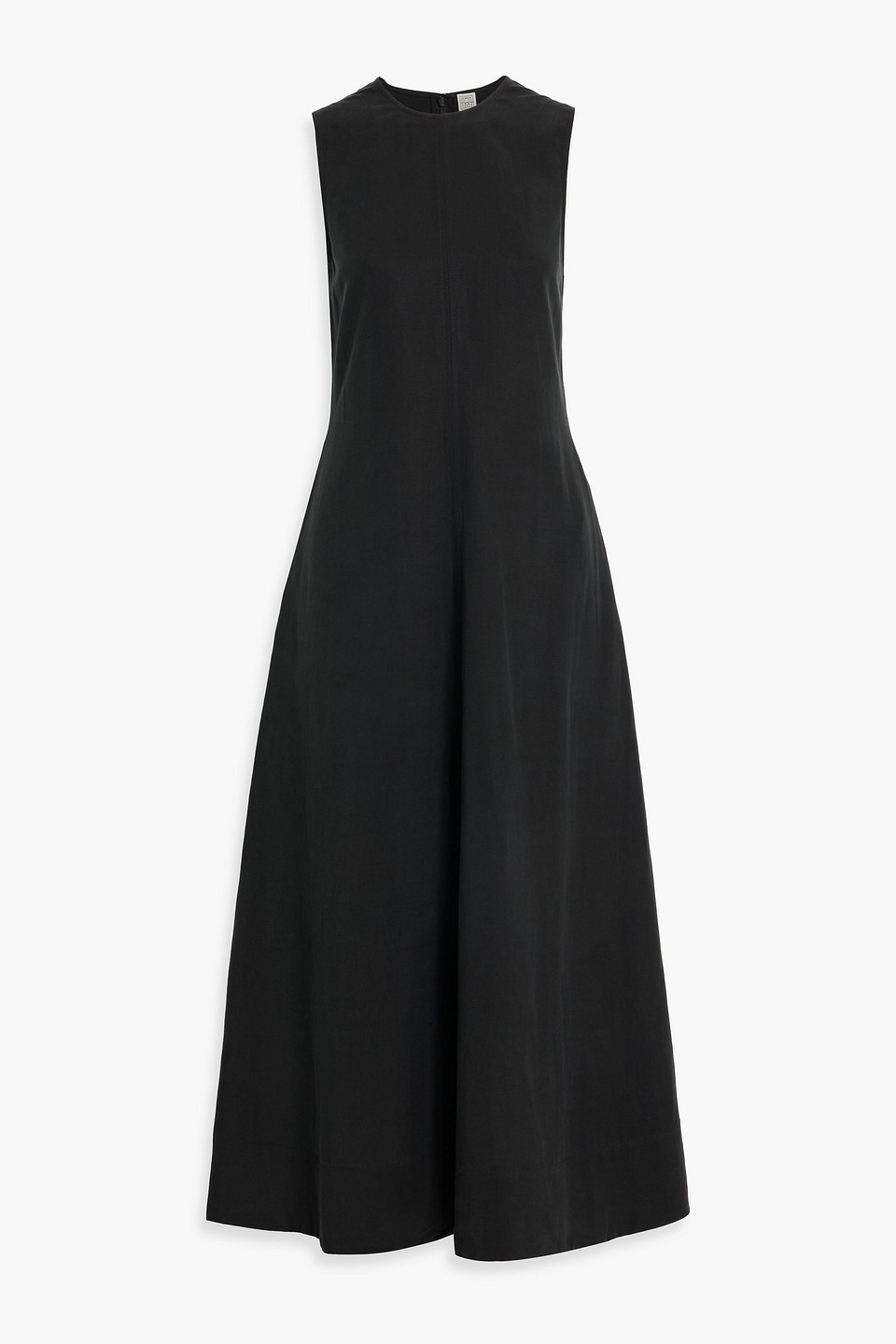 toteme - lyocell and linen-blend midi dress - black - eu 32