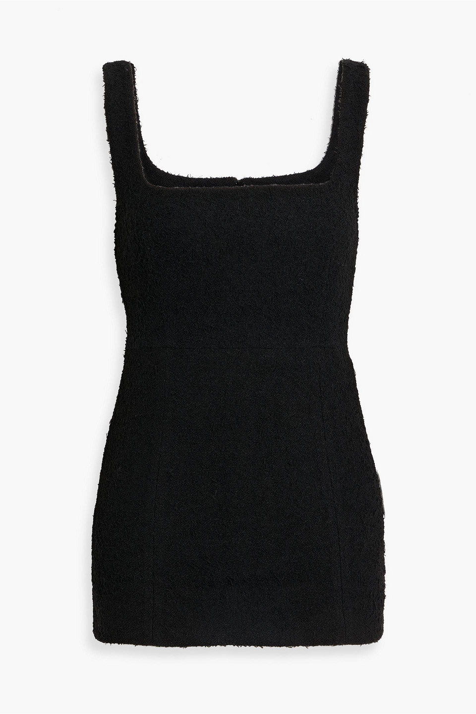 toteme - wool-blend bouclé top - black - eu 34