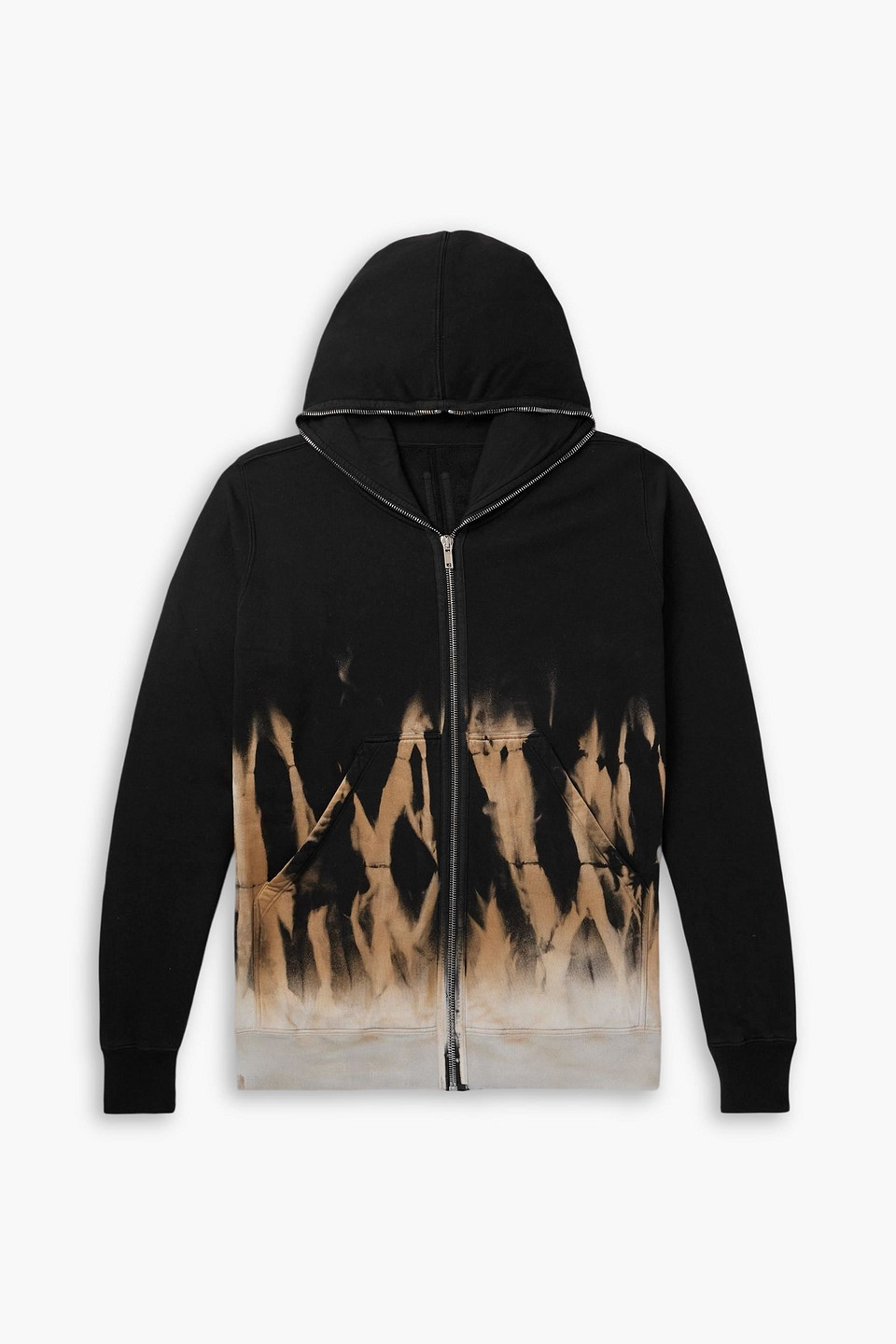 rick owens - oversized printed cotton-jersey hoodie - black - s