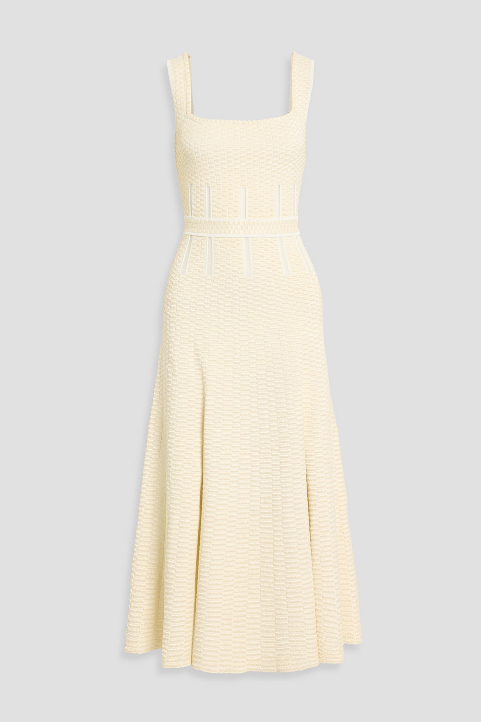 mcqueen - jacquard midi dress - white - l