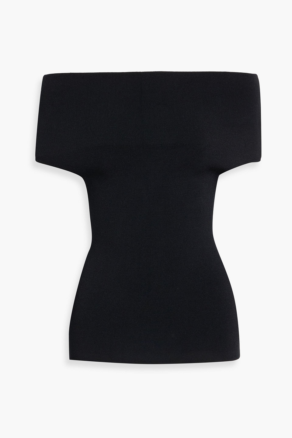 toteme - off-the-shoulder stretch-knit top - black - xxs