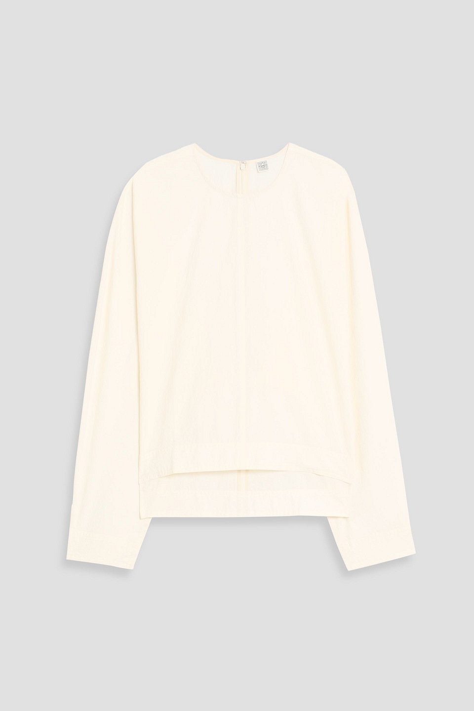 toteme - crinkled cotton-blend top - white - eu 32