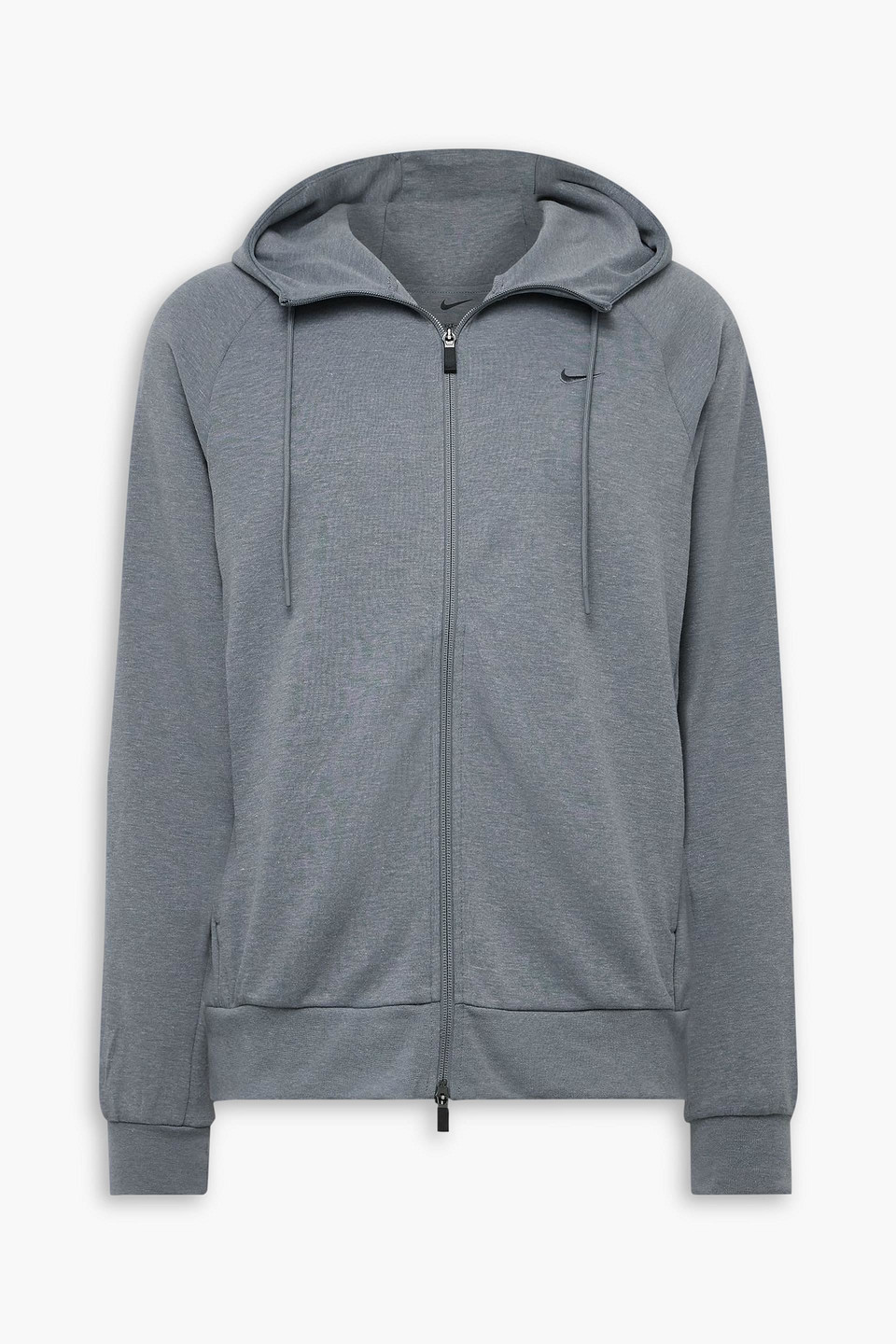 nike - logo-embroidered dri-fit uv zip-up hoodie - gray - s