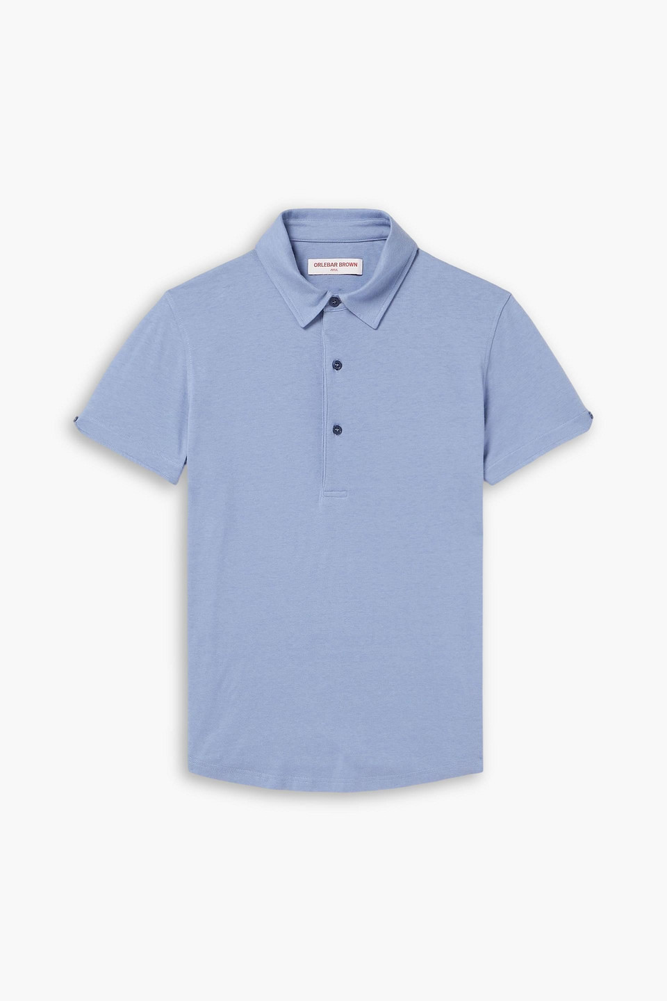 orlebar brown - sebastian cotton and silk-blend jersey polo shirt - blue - s