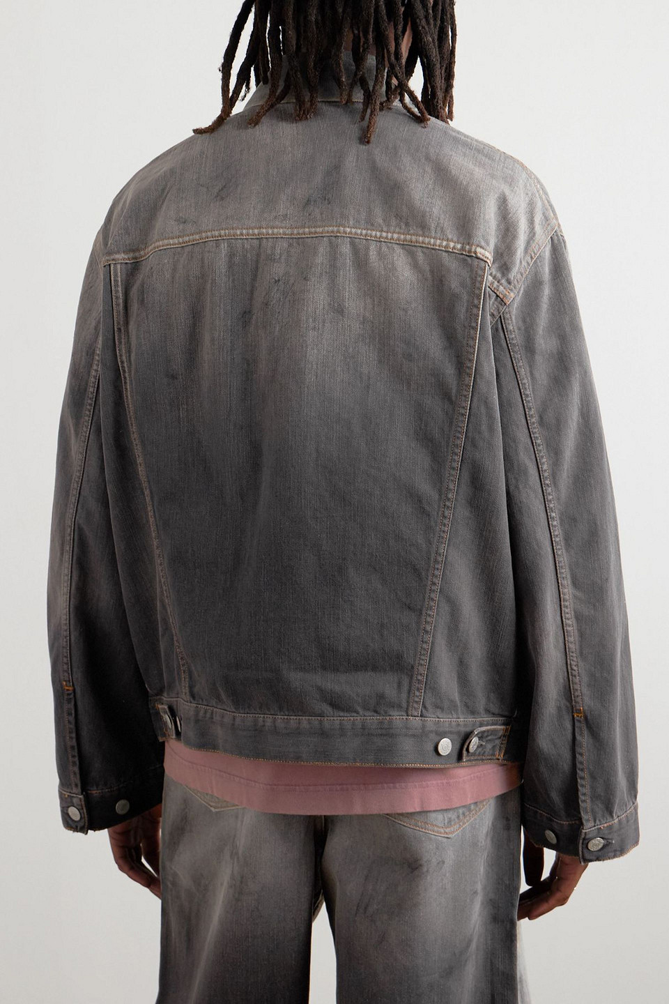 Acne Studios Robert U Oversized Denim Jacket In Gray