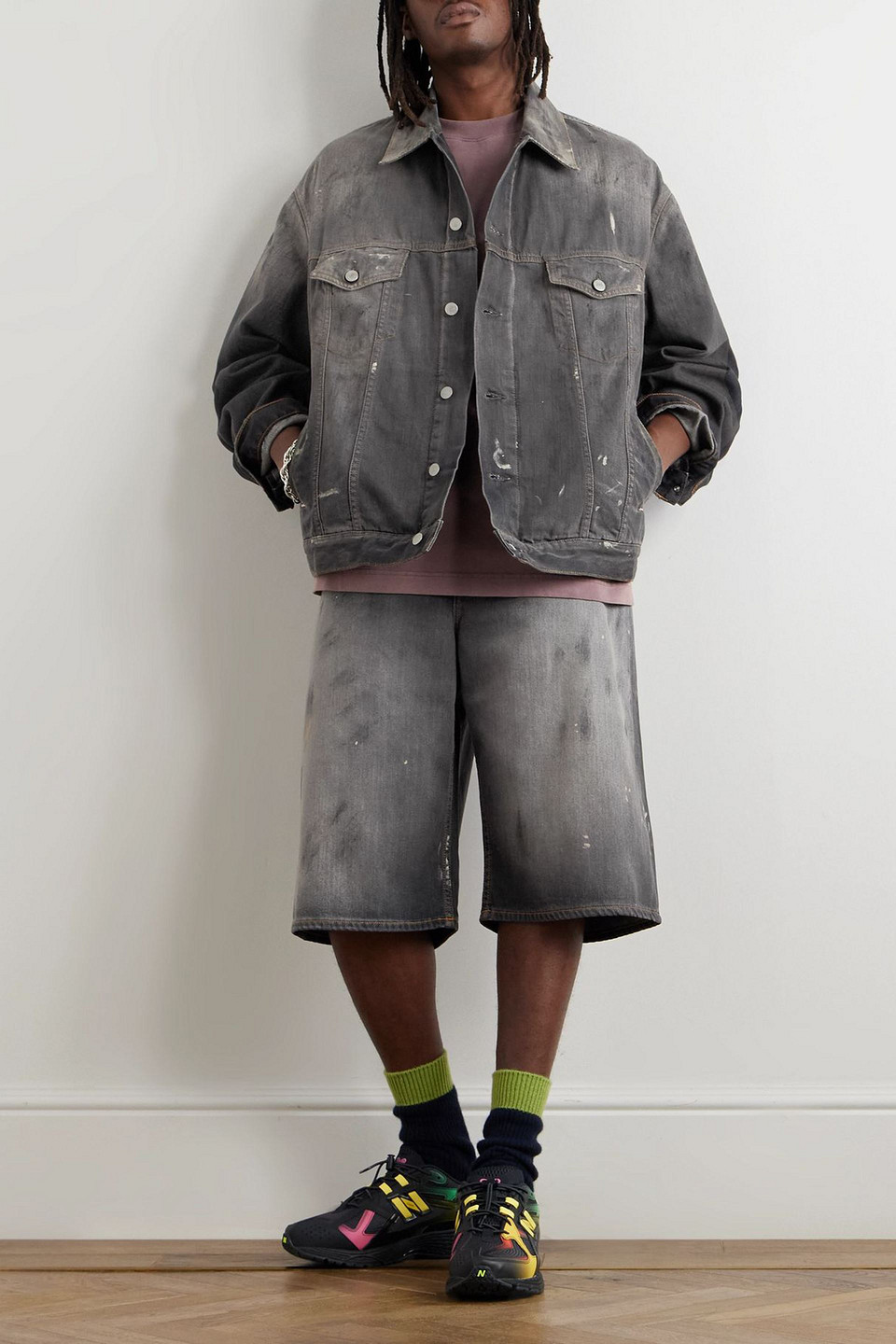 Acne Studios Robert U Oversized Denim Jacket In Gray