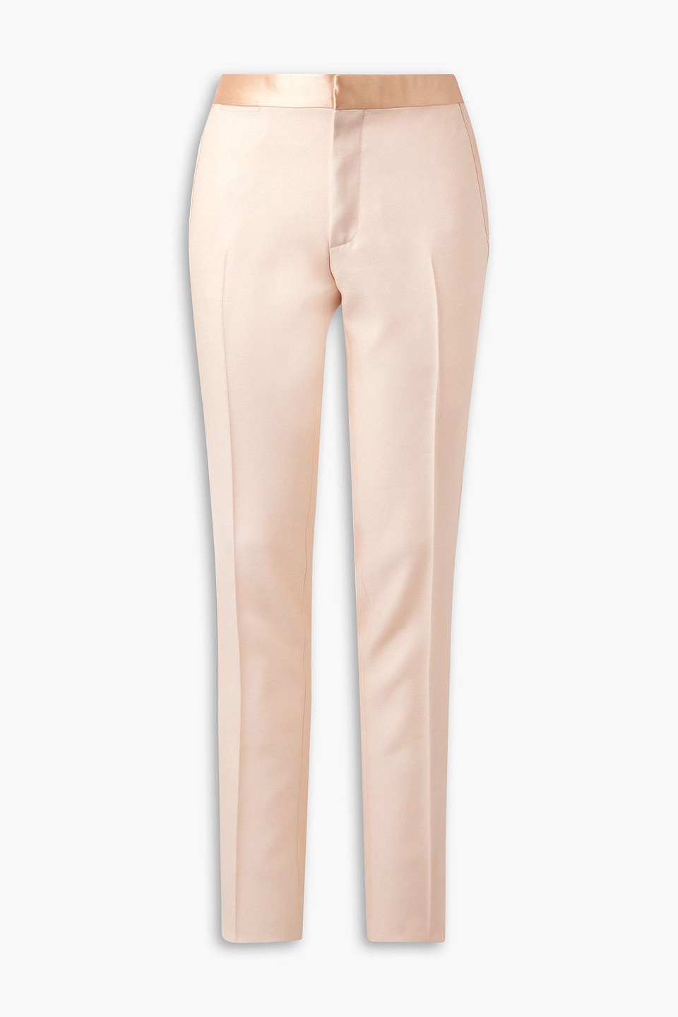 tom ford - tapered satin-trimmed wool and silk-blend twill tuxedo pants - orange - it 50