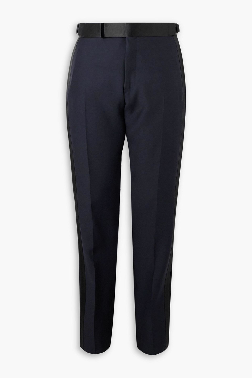 tom ford - straight-leg wool and silk-blend tuxedo pants - blue - it 52