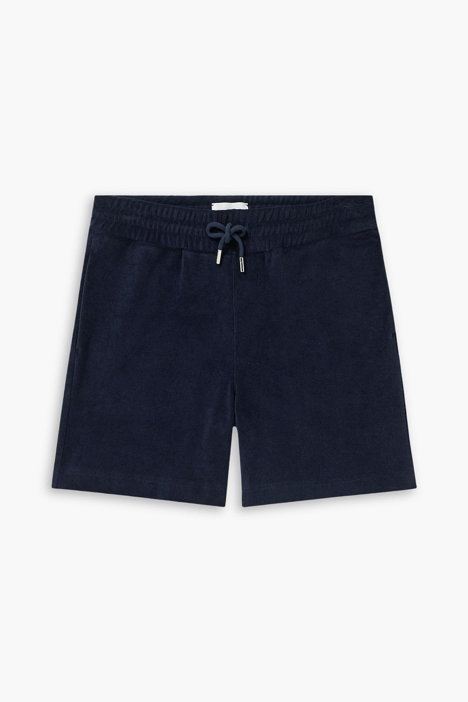 mr p. - straight-leg cotton-terry drawstring shorts - blue - xs