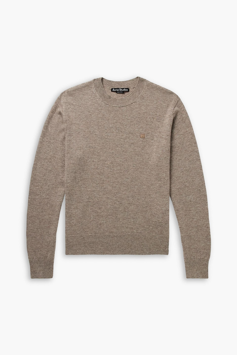 acne studios - kalas logo-appliquéd wool and yak-blend sweater - neutral - l