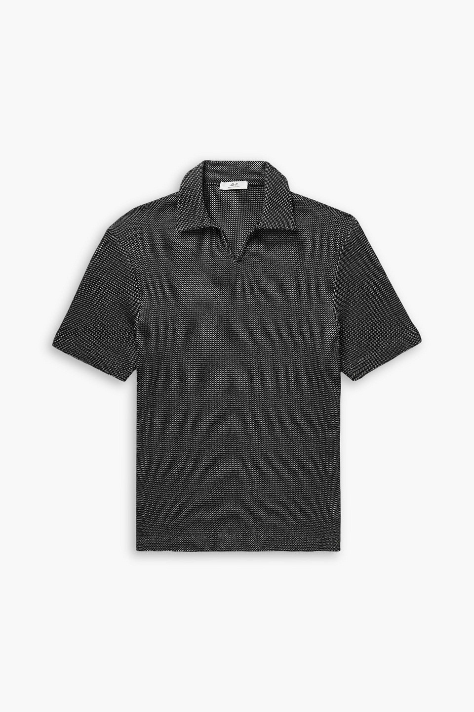 mr p. - waffle-knit cotton polo shirt - black - xxl