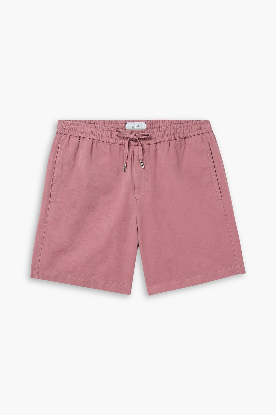 mr p. - straight-leg cotton and linen-blend drawstring shorts - pink - 38