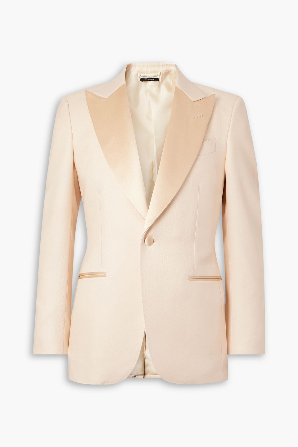 tom ford - slim-fit satin-trimmed wool and silk-blend twill tuxedo jacket - orange - it 52