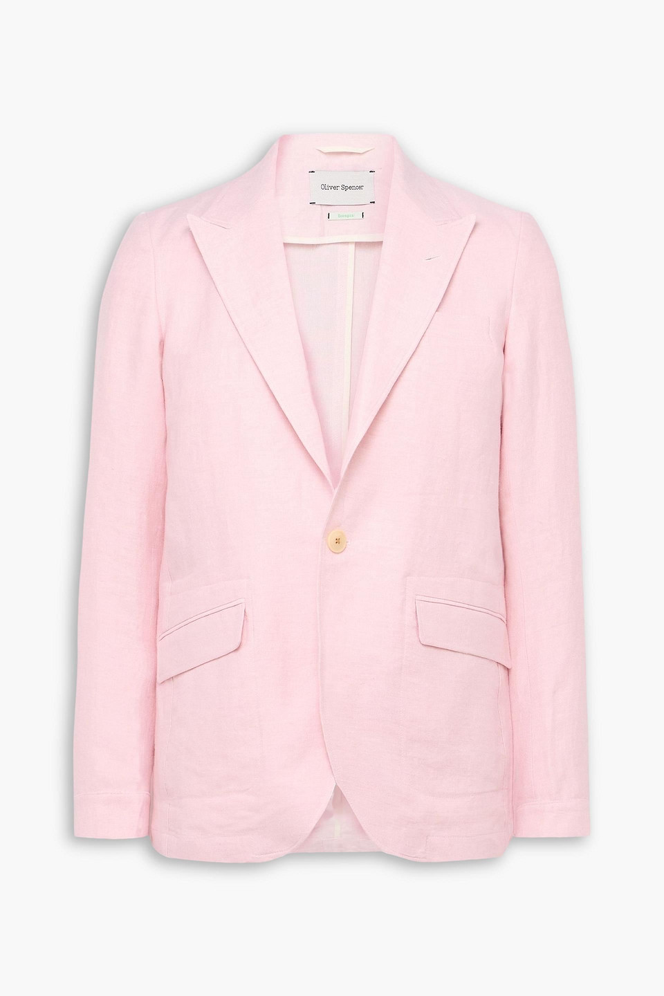 oliver spencer - wyndhams unstructured linen suit jacket - pink - us 38