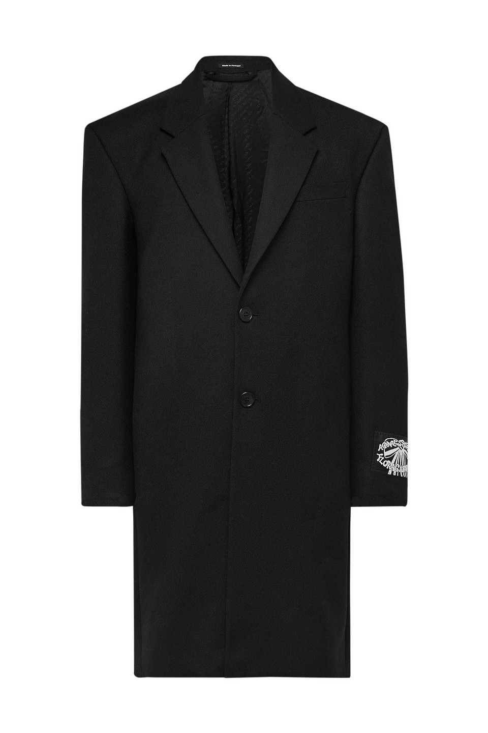 Acne Studios Oversized Logo-appliquéd Wool-twill Blazer In Black