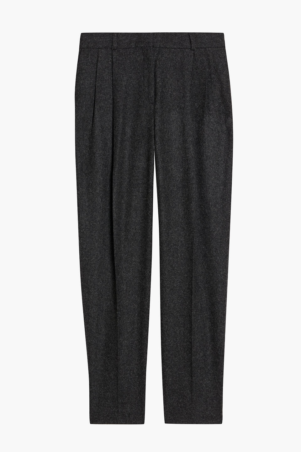 toteme - pleated wool-blend straight-leg pants - gray - eu 32