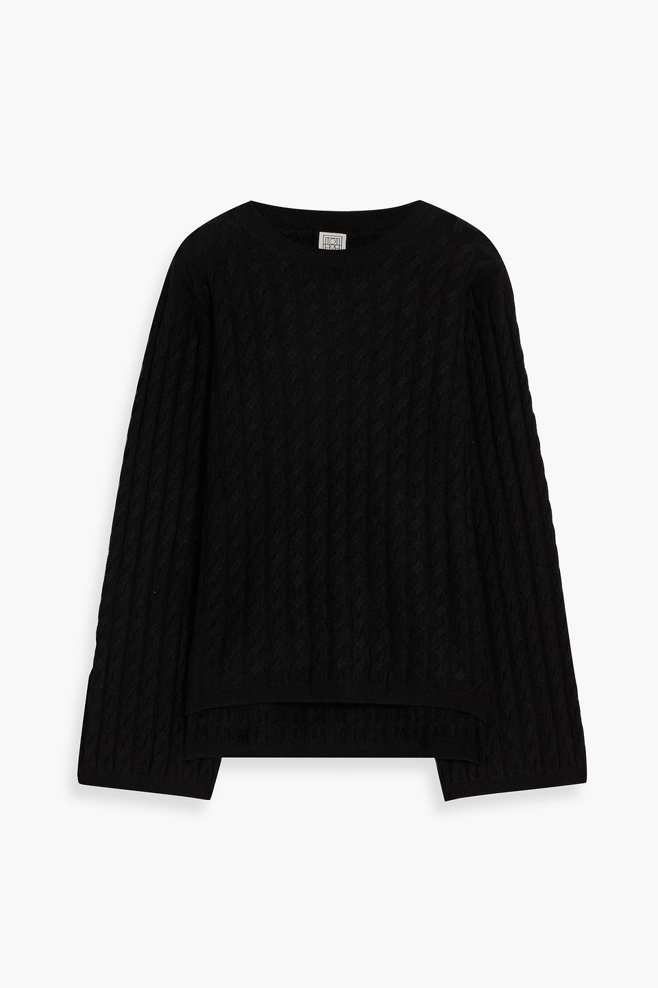 toteme - cable-knit cashmere sweater - black - s