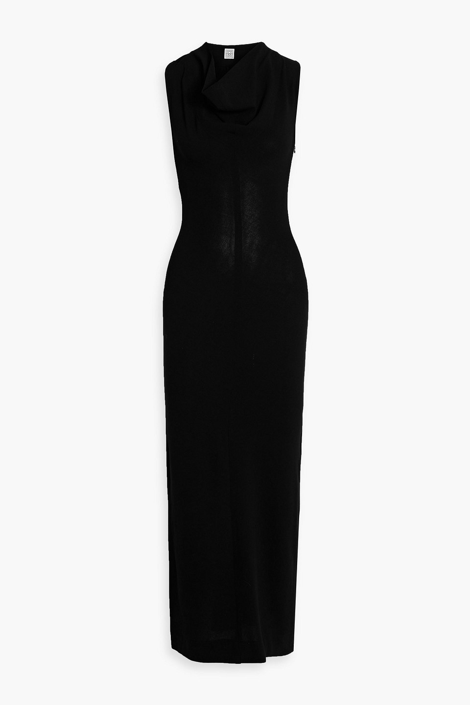 toteme - wool-blend crepe maxi dress - black - eu 30