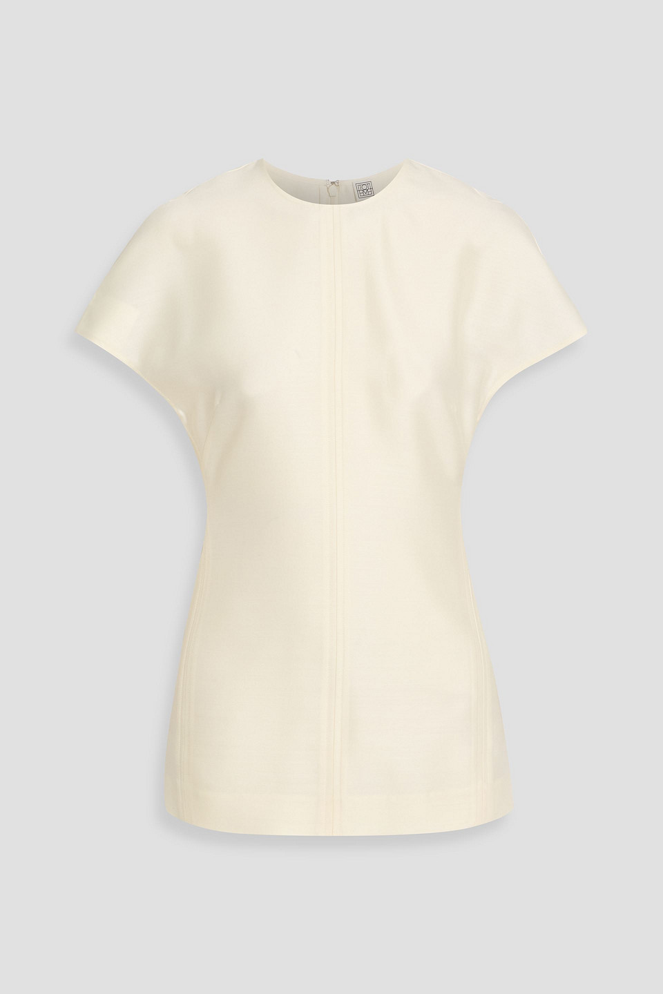toteme - wool and silk-blend top - white - eu 30