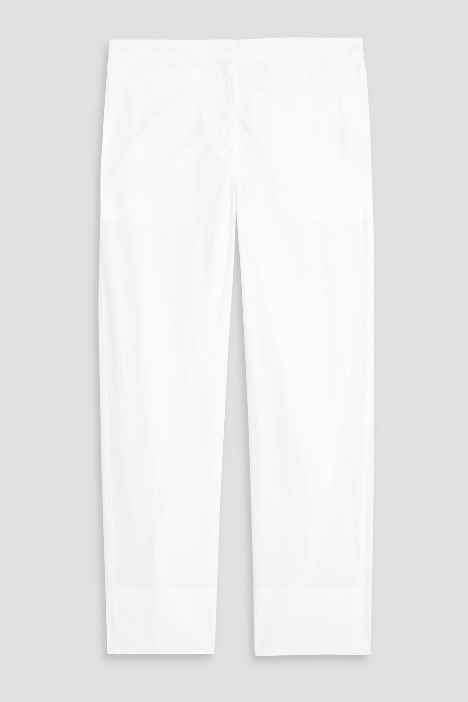 toteme - cotton-poplin straight-leg pants - white - eu 34