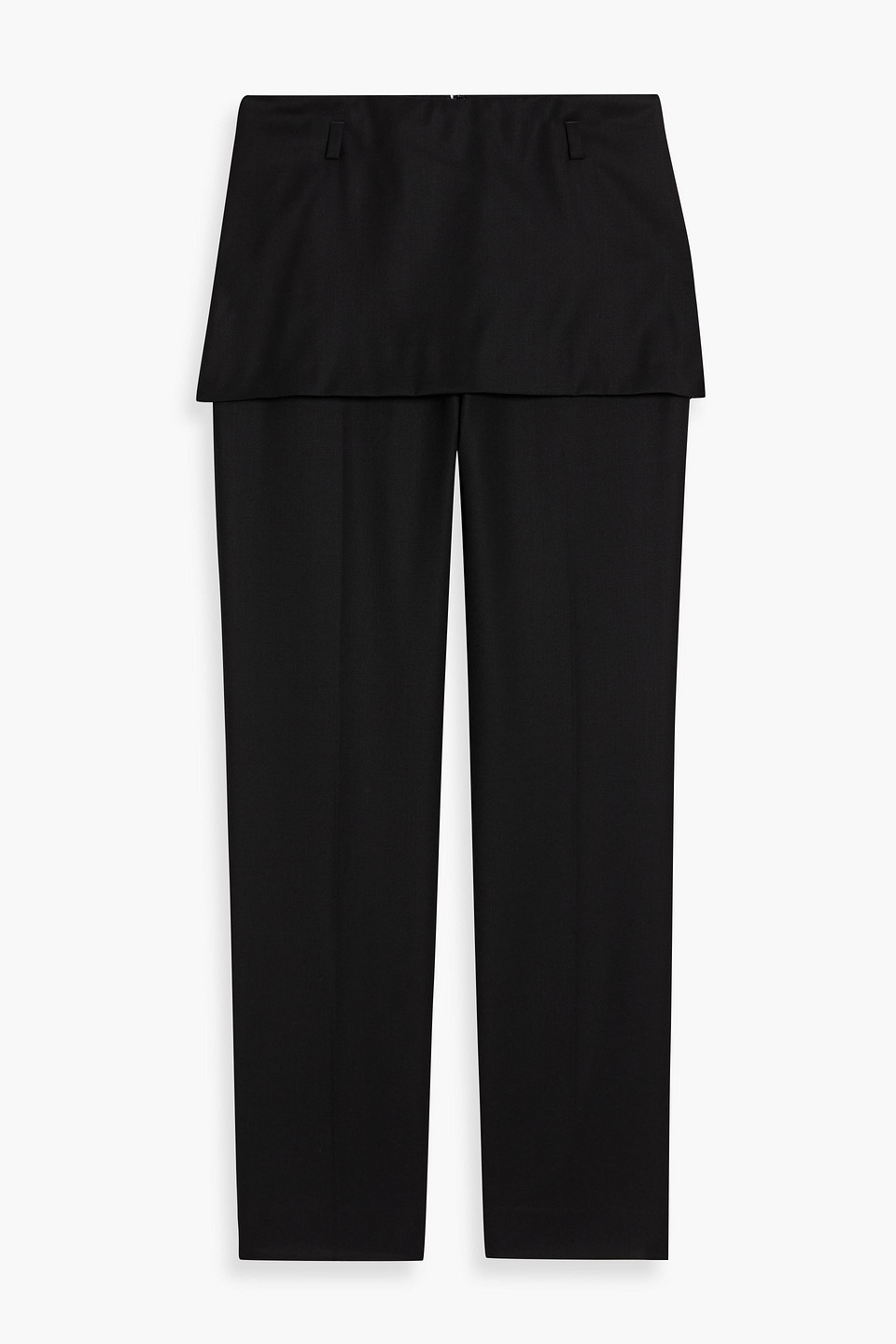 toteme - skirt-effect wool-twill straight-leg pants - black - eu 32