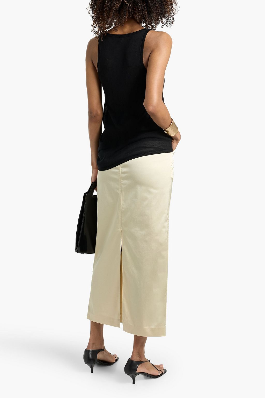 TOTEME Cotton-blend sateen midi skirt | THE OUTNET