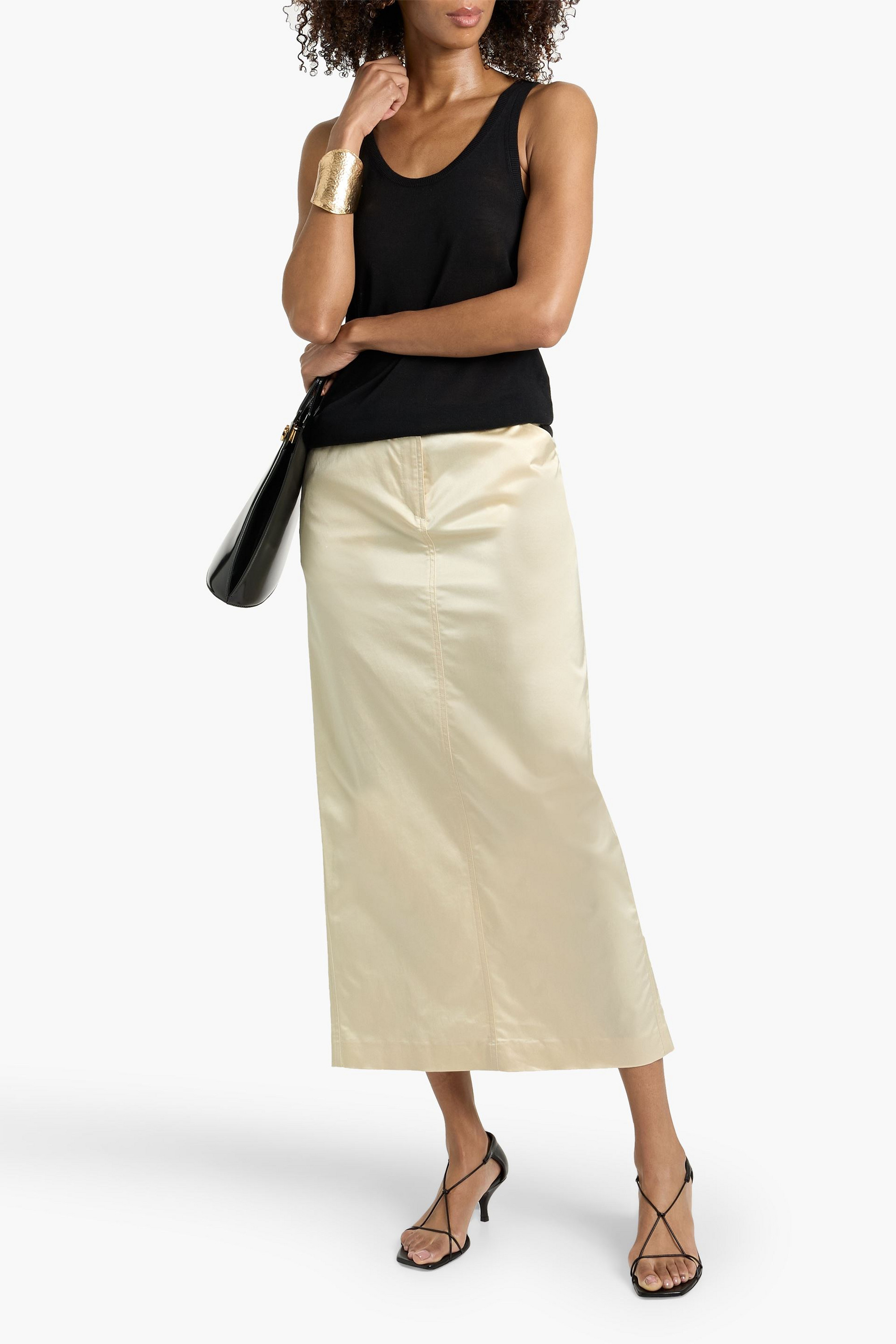 TOTEME Cotton-blend sateen midi skirt