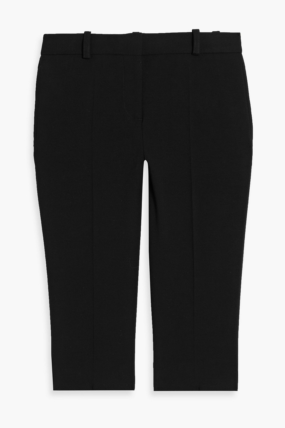 toteme - wool-blend twill capri pants - black - eu 34