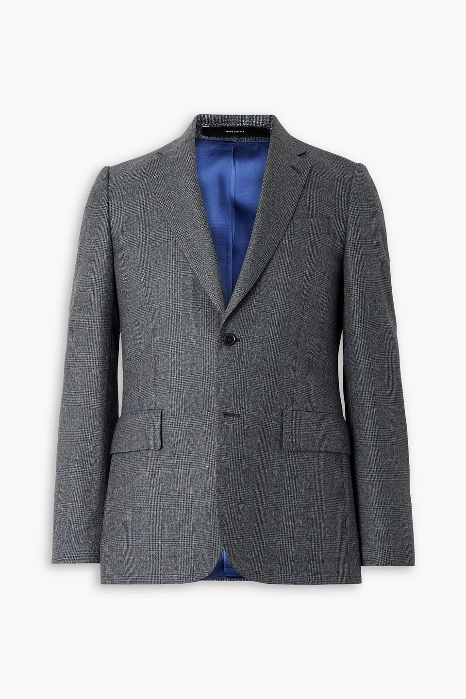paul smith - prince of wales checked wool blazer - gray - us 38