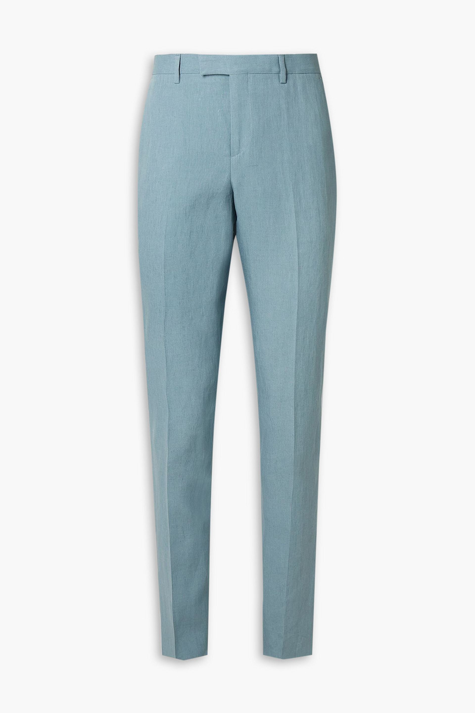 paul smith - tapered linen suit trousers - blue - 32