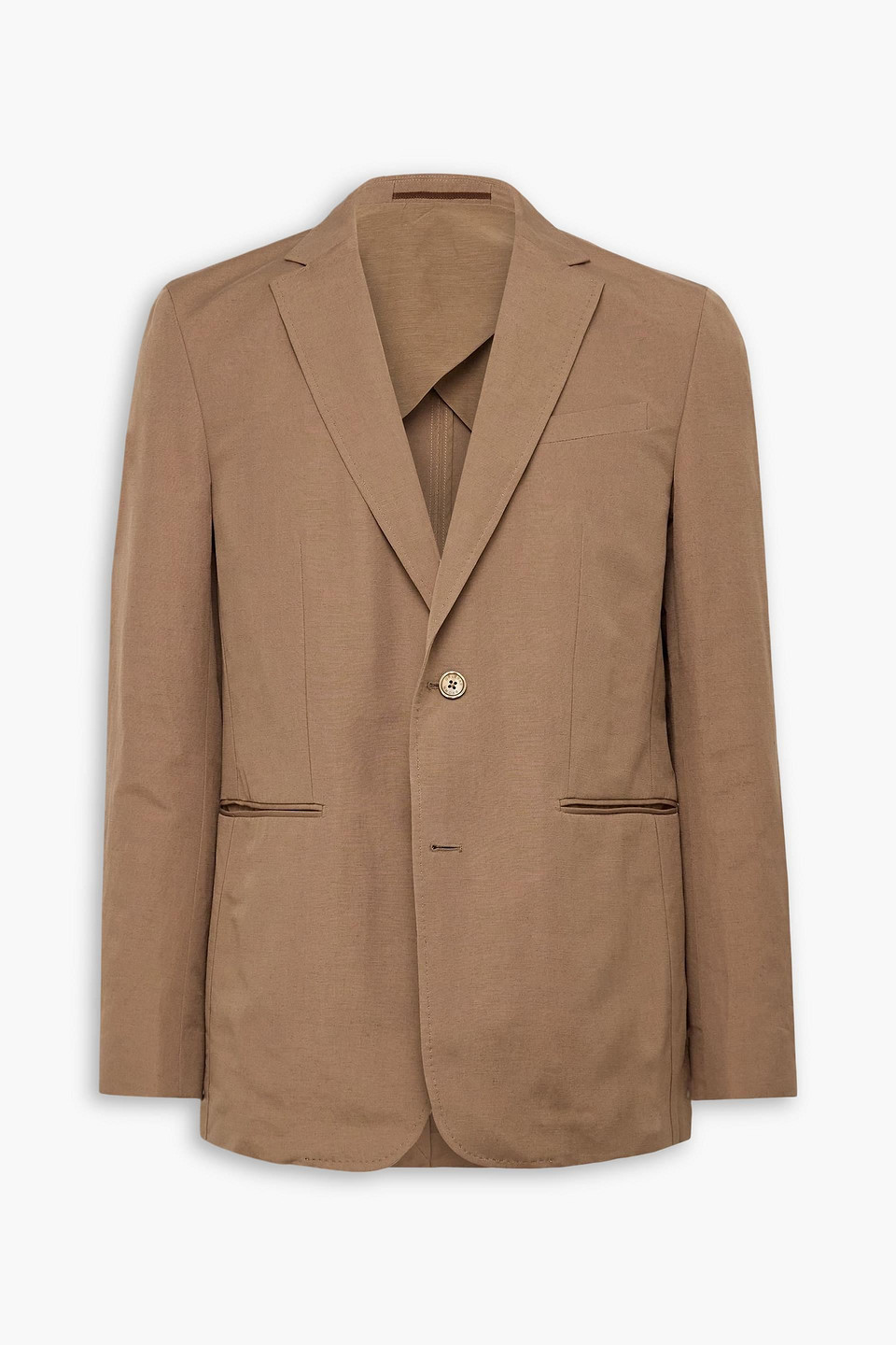 orlebar brown - garret slim-fit unstructured linen and cotton-blend suit jacket - brown - xl