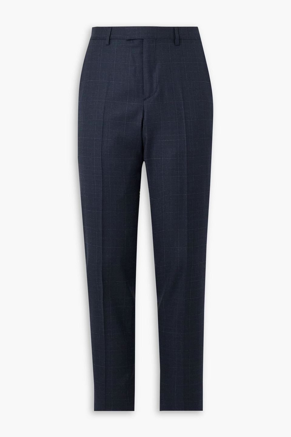 paul smith - straight-leg checked wool suit pants - blue - 36