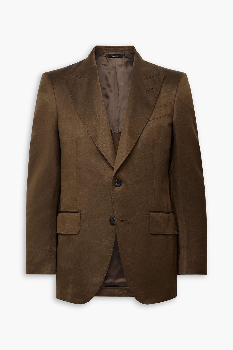 tom ford - dyllan silk-blend twill suit jacket - brown - it 48