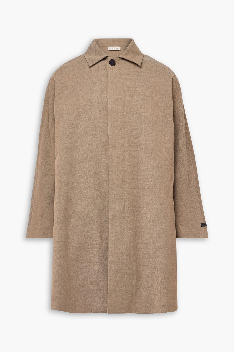 fear of god - eternal logo-appliquéd twill coat - neutral - s