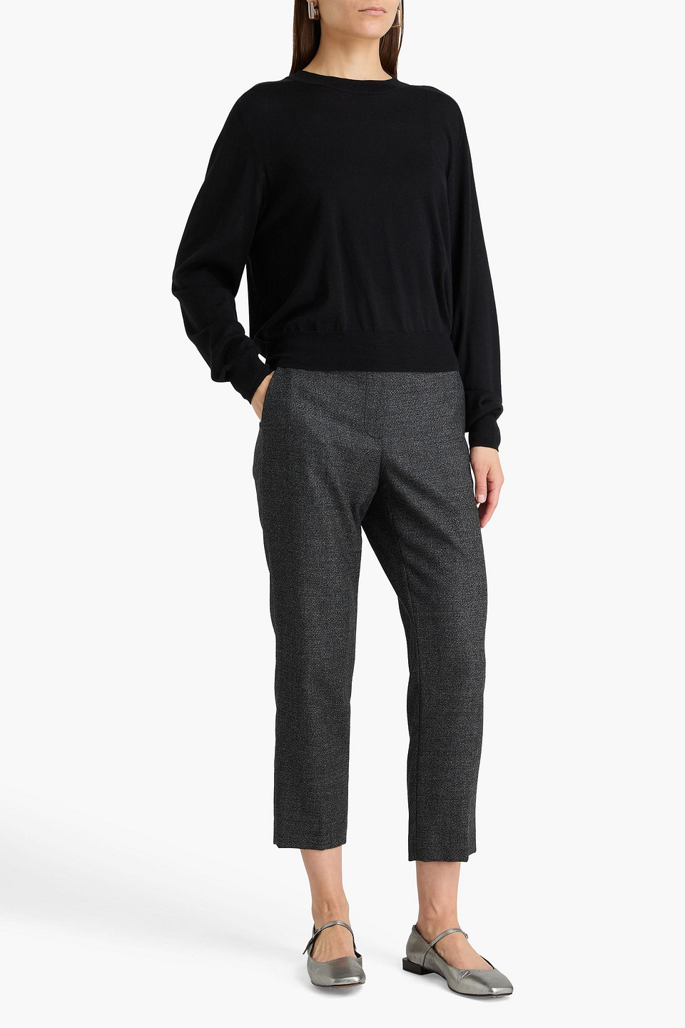  Theory - Cropped Wool Slim-leg Pants - Gray - Us 00 
