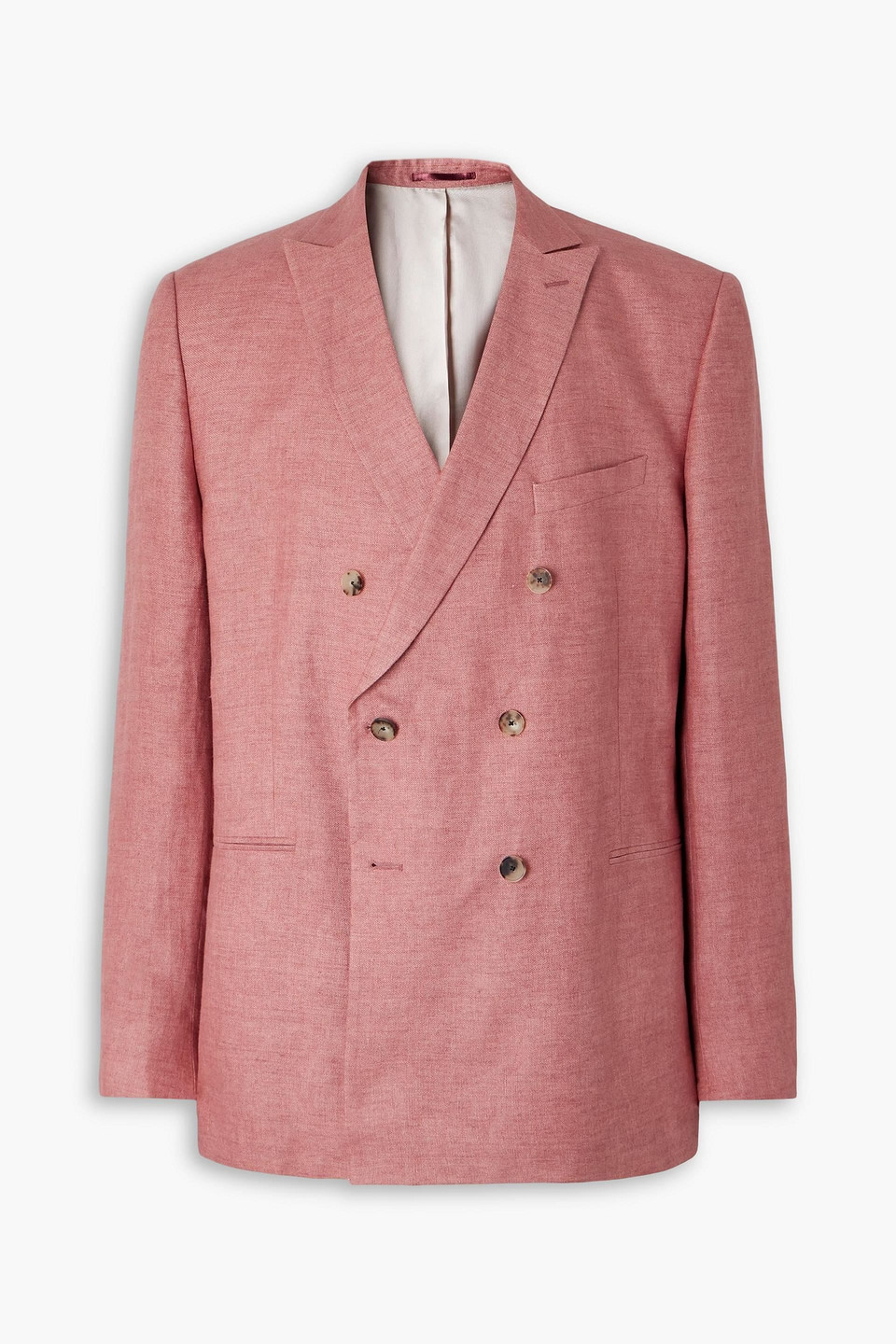 mr p. - double-breasted linen suit jacket - pink - us 36