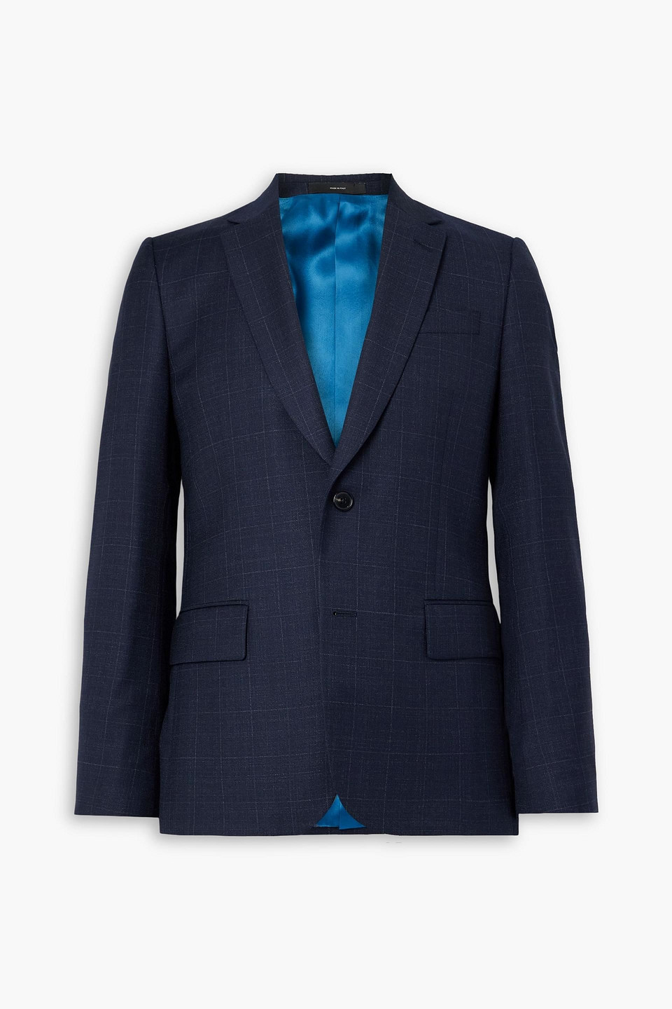 paul smith - soho prince of wales checked wool suit jacket - blue - us 42