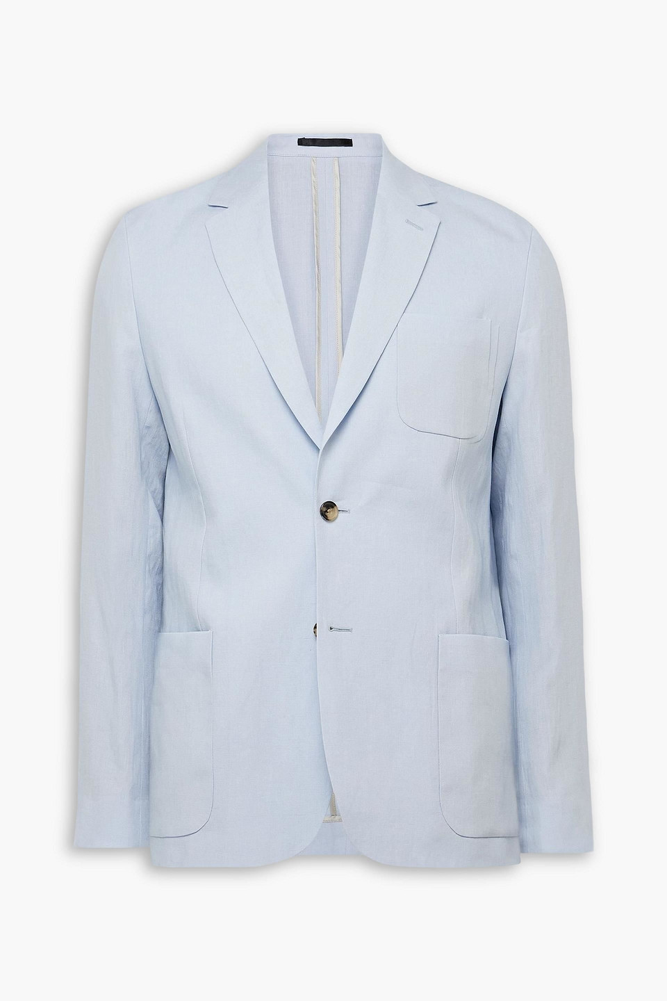 paul smith - unstructured linen suit jacket - blue - us 38