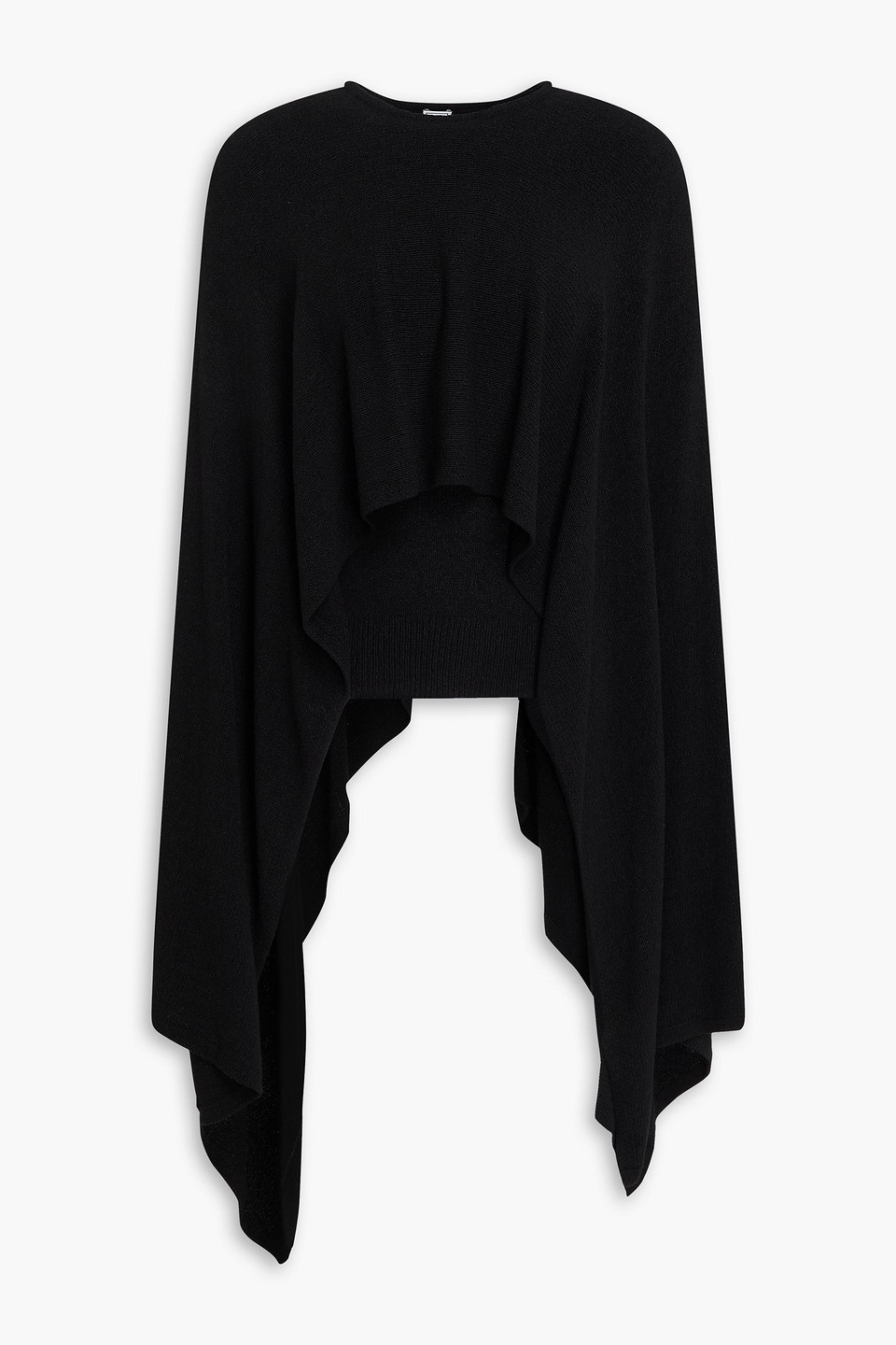 Totême Cape-effect Bouclé-knit Silk Sweater In Black