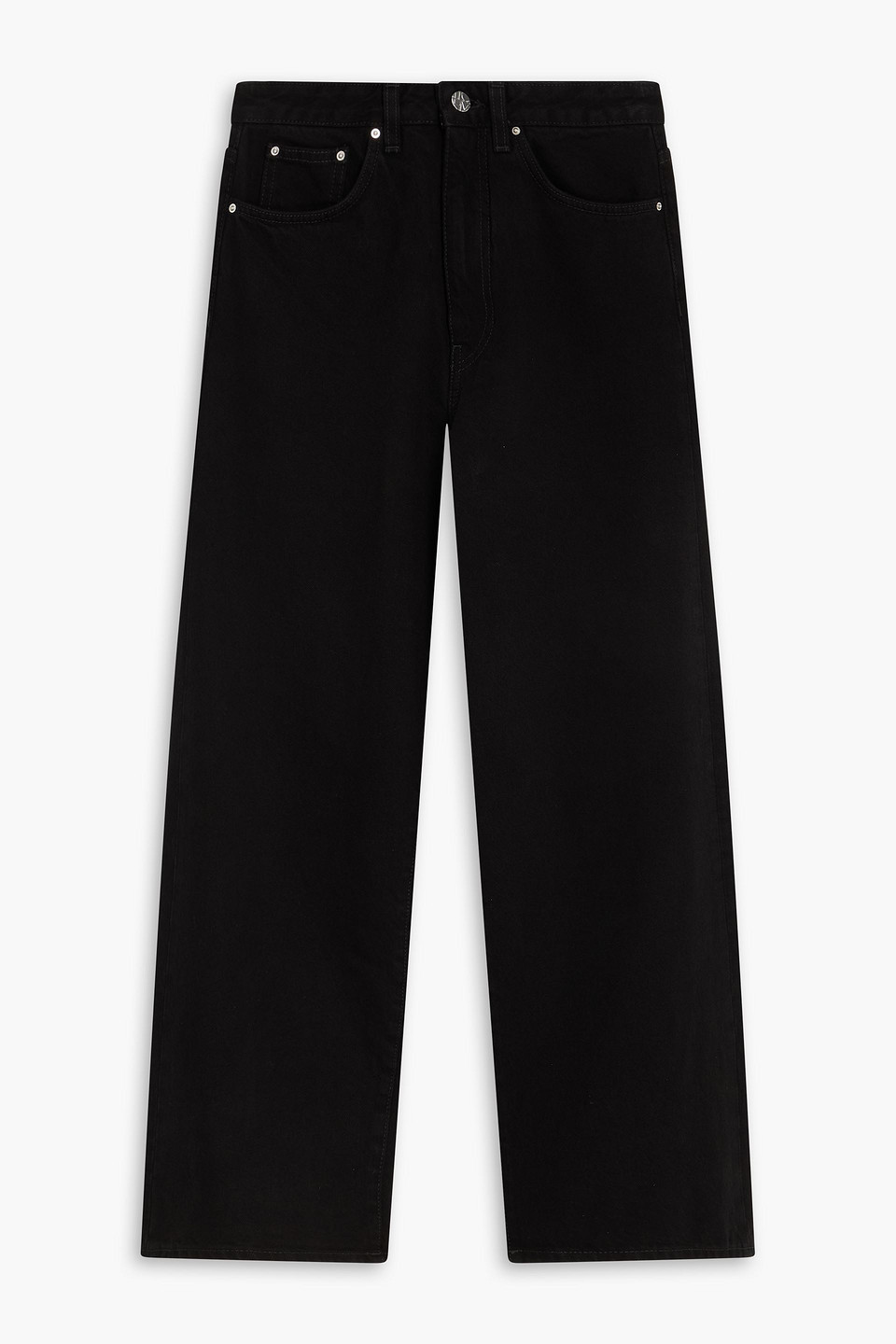 Totême Cropped High-rise Flared Jeans In Black
