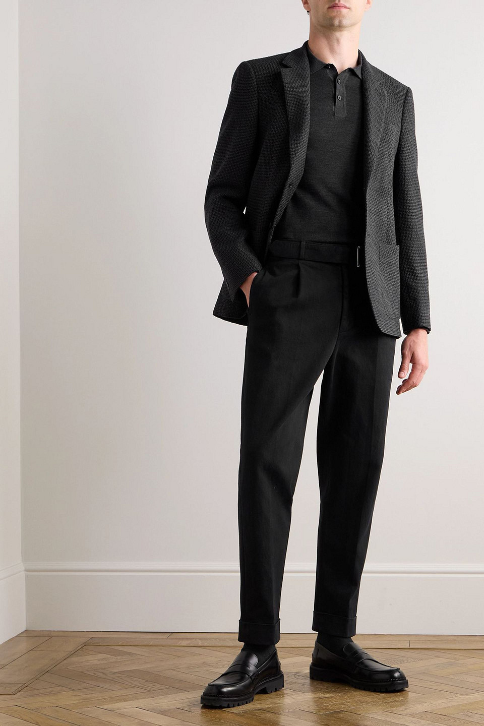  Mr P. - Regular-fit Checked Wool-blend Bouclé Blazer - Gray - Us 44 