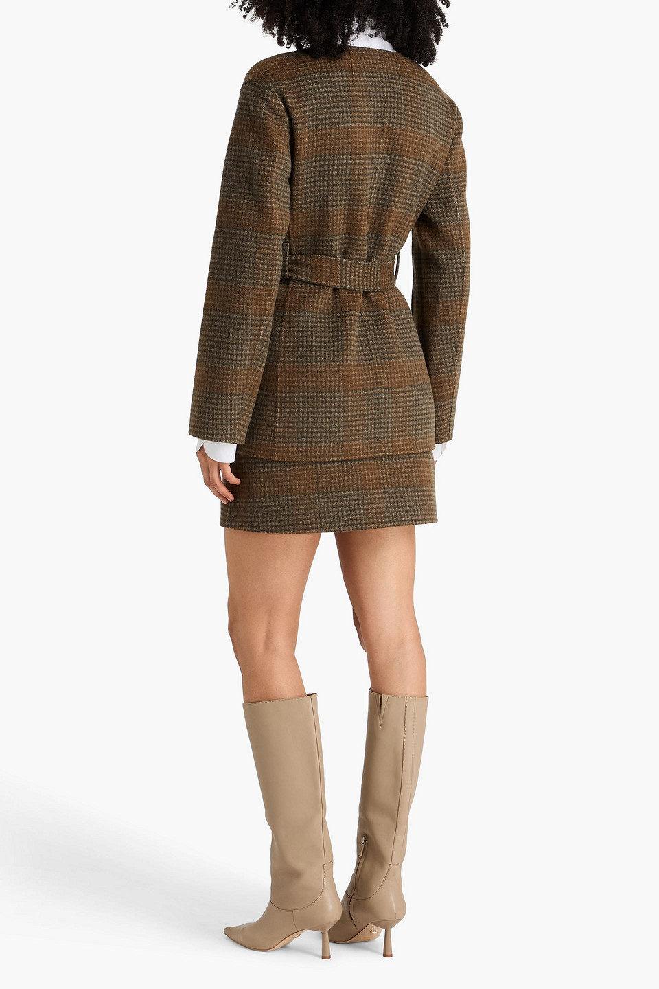  Theory - Checked Wool And Cashmere-blend Jacket - Brown - M 