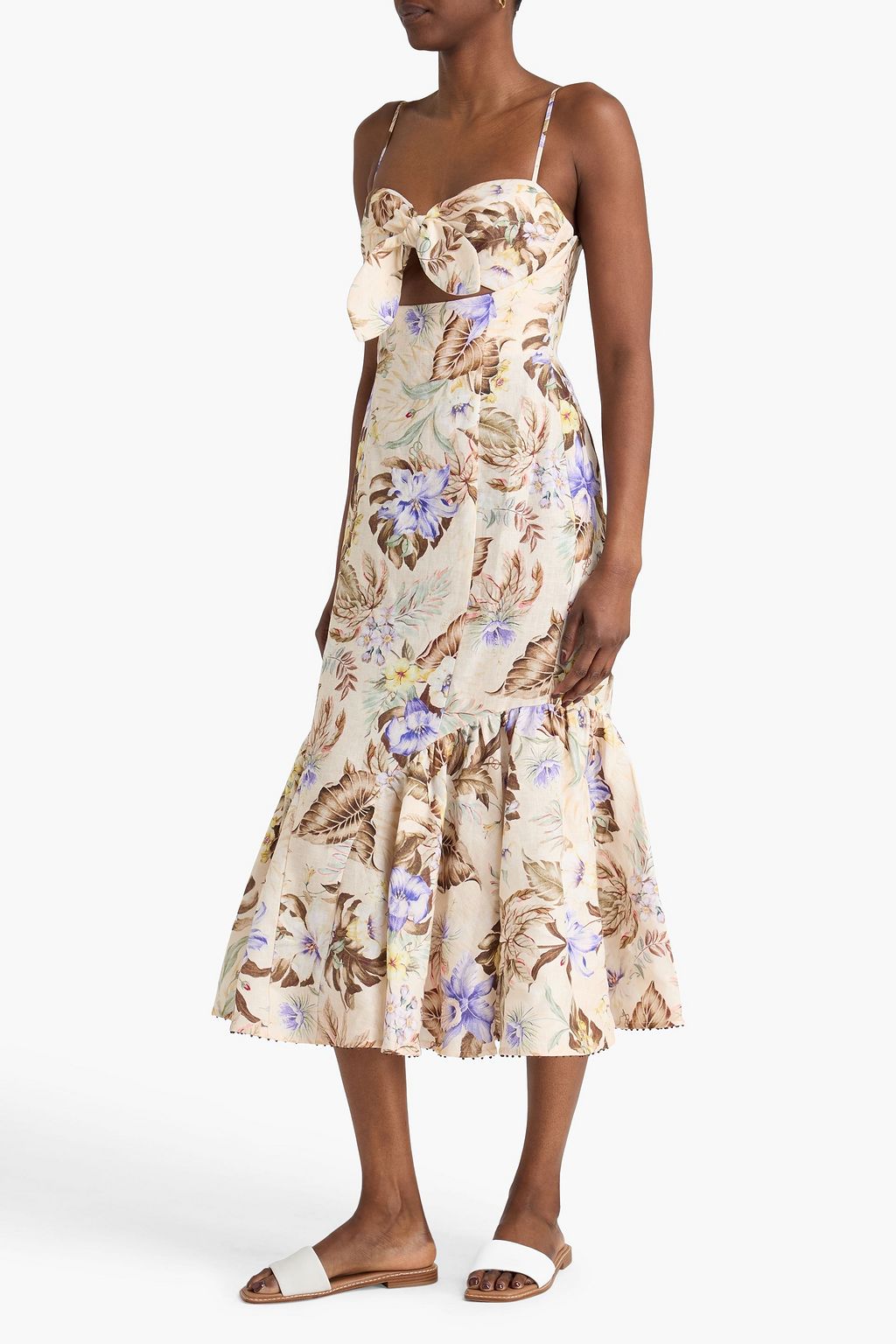 ZIMMERMANN Floral-print linen midi dress | THE OUTNET ZIMMERMANN Floral-print linen midi dress | THE OUTNET