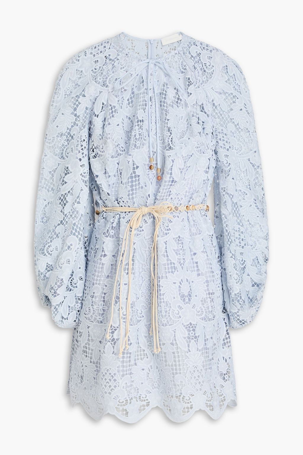 blue guipure lace mini dress Guipure Lace Mini Dress